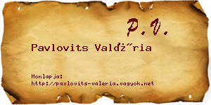 Pavlovits Valéria névjegykártya