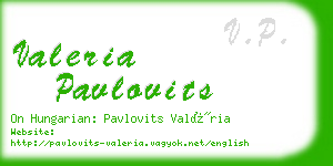 valeria pavlovits business card